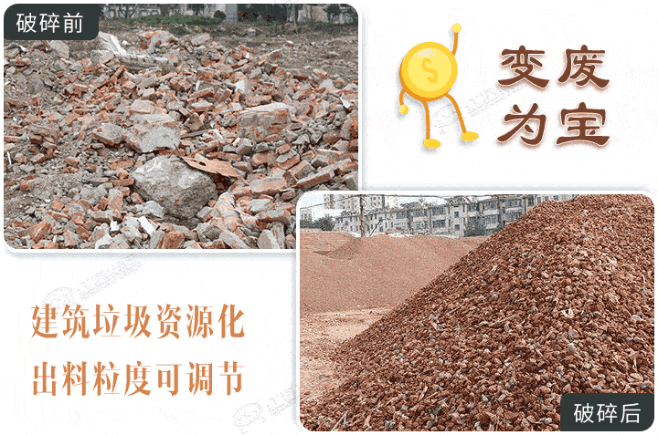 建筑垃圾破碎前后，還能運用到建筑骨料中