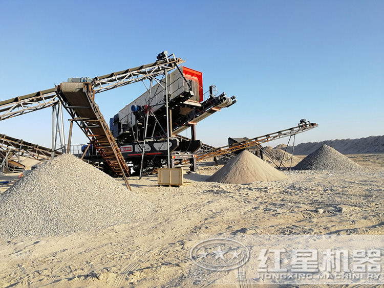移動制砂機生產(chǎn)圖，多種制砂規(guī)格可以選擇